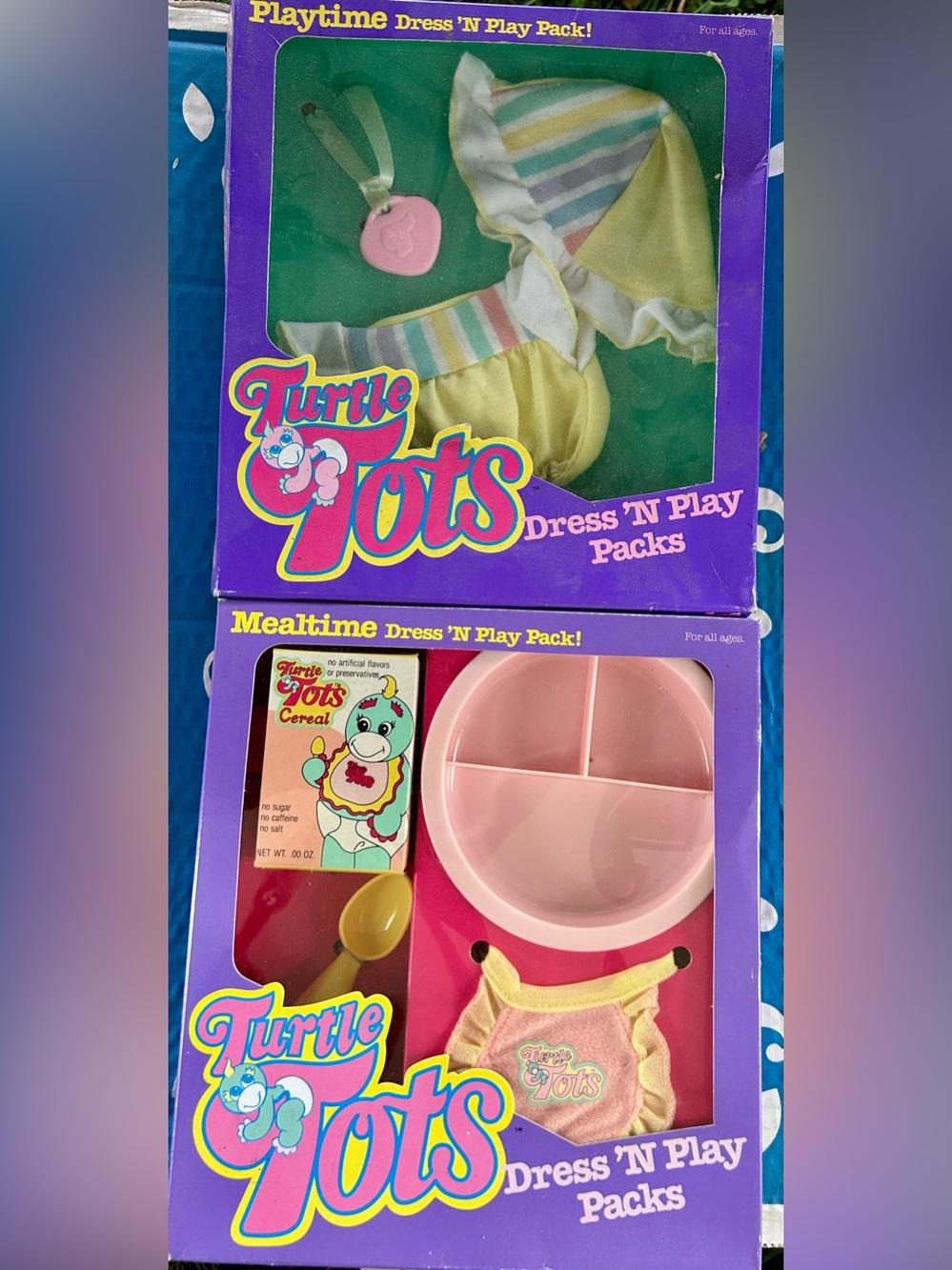 NIB Vintage Mattel  1988 Turtle Tots Dress n play packs (2)
